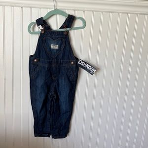 Oshkosh b’gosh 18M heart overalls with checkered lining on the inside